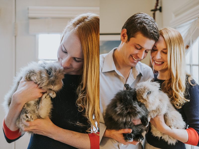 Engagement session with bunnies Engagement session with bunnies