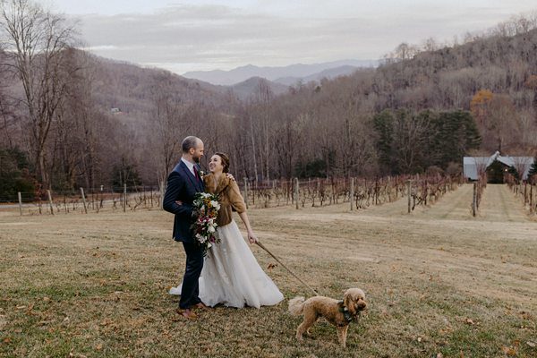 Dog at Wedding with floral collar Dog at Wedding with floral collar