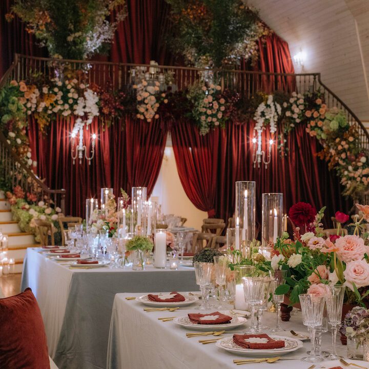 Romantic & Moody Floral Filled Fall Barn Wedding With Custom Will-Call Ticket Seating Booth-Planned & Designed by Elizabeth Flake Events